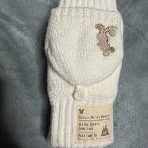 White Adult  Mittens